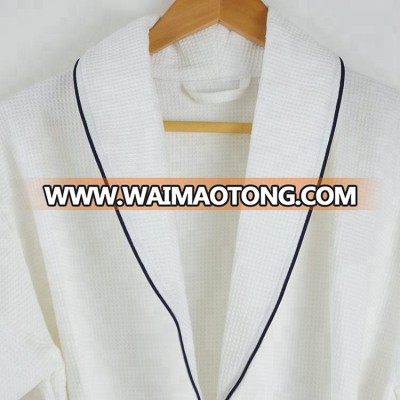 China supplier 100 cotton waffle weave kimono bathrobe