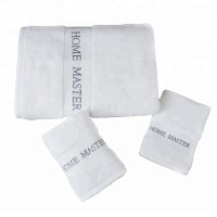 Hot sale luxury 5 star hotel bath shower 100 cotton white color towel set 3 pcs for hotel used towels